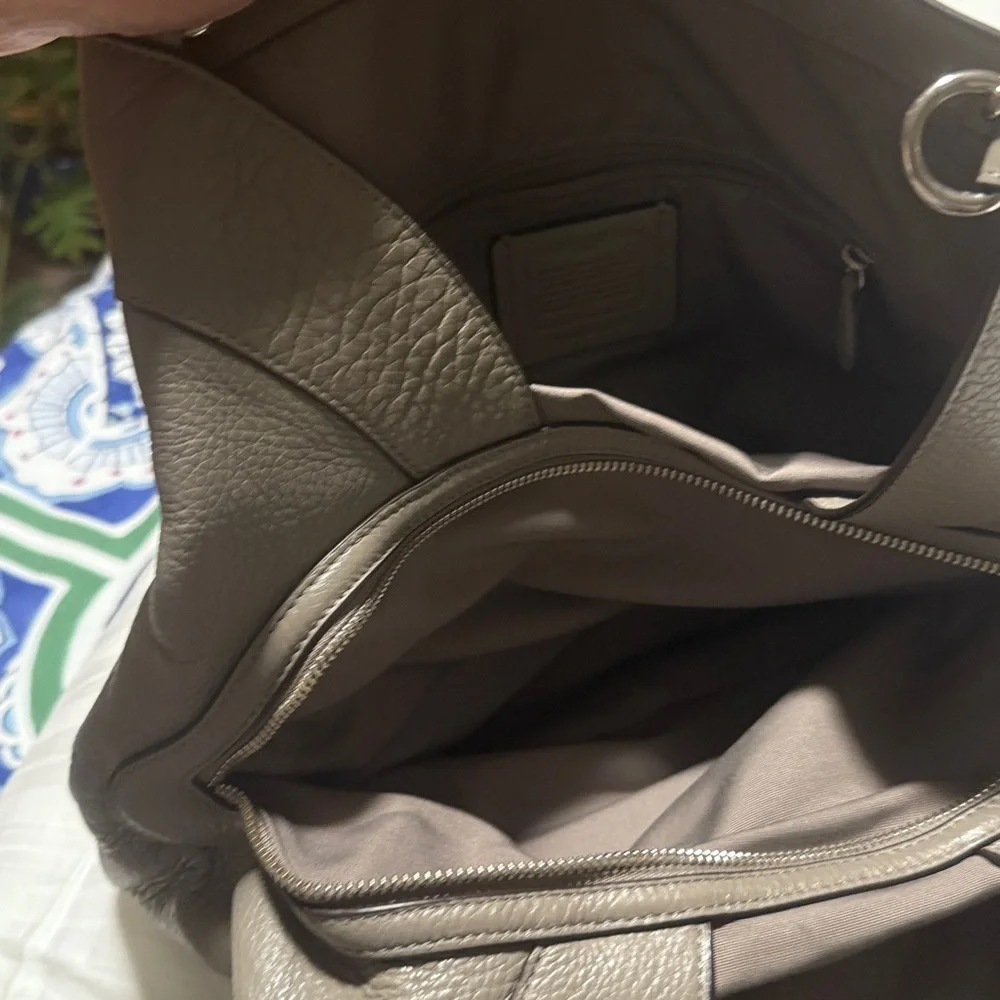 Coach Taupe Leather Shoulder Bag - Picture 3 of 5